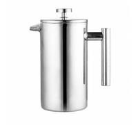 LeeQinersw Caffettiera a Stantuffo Manico Co e Integrato Caffettiera a Pressa in Acciaio Inox Teiera in Acciaio 304 con Beccuccio per Intervallo Bevande, 1000ML