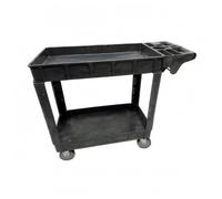 LeeQinersw Carrello Portatile Pieghevole Realizzato in Plastica Modellata Vaschetta Rettangolare con Scaffalatura Aperta Ruote su, Piccolo, Carrello Portautensili A Due Ripiani
