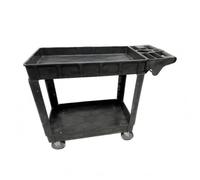 LeeQinersw Carrello Portatile Pieghevole Realizzato in Plastica Modellata Vaschetta Rettangolare con Scaffalatura Aperta Ruote su, Grande, Carrello Portautensili A Due Ripiani