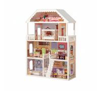 LeeQinersw Casa Delle Bambole in Bambola Giocattolo Playset Arredato Multilivello con Scenari Vari in Legno per Sviluppo Fantasia E Interazione Adatta a Bambini Cameretta Asilo Regalo