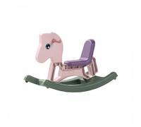 LeeQinersw Cavallo a Dondolo per Bambini in PP Materiale Atossico Giocattolo da Movimentazione Equestra Base Stabile Movimento Controllato Adatto a Camera da Letto E, Rosa