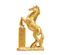 LeeQinersw Cavallo Statue in Resina Ornamento Decorativo Animale Artigianato Cinese per Esprimere Desideri di Successo E Felicità Adatta per Libreria Salotto Reg, Oro