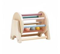 LeeQinersw Children Educational Drum Tamburo Educativo per Bambini Strumento Didattico in Legno Cilindro Rotolante con Perline Movimento per Osservazione Adatto