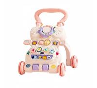 LeeQinersw Children Learning Passeggino Deambulatore Educativo Centro Gioco 2 in 1 con Pannello Luci Musica Tasti Piano Regolazione Andatura, Pink Upgraded