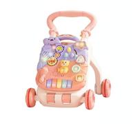 LeeQinersw Children Learning Passeggino Deambulatore Educativo Centro Gioco 2 in 1 con Pannello Luci Musica Tasti Piano Regolazione Andatura, Deluxe Piano Rech