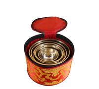 LeeQinersw Ciotola Cantante Ciotola di Meditazione Campana Strumento Mindfulness Campana in Rame Risonante Design Impilabile, Set Di 7 Ciotole Sonore In Metallo