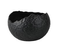 LeeQinersw Ciotola Da Portata Ciotola in Ceramica Insalatiera Ciotola Da Zuppa Piatto Da Dessert Decorativo con Superficie Irregolare in Ceramica Adatta per, Nero, Ciotola