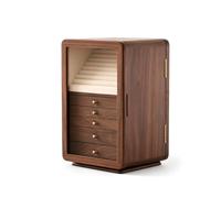 LeeQinersw Contenitore Porta Gioielli Armadio Scatola Organizer in Scuro con Finitura Elegante Tipo Arredo Specchio Integrato E Struttura Stabile Adatto per Camera da Letto Toeletta Guardaroba