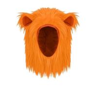 LeeQinersw Copricapo Animale Cosplay Peluche Cappuccio Orecchie Fascia Costume Pelosa con Finitura Morbida E Apertura Ovale Adatto per Feste in Maschera Cosplay Festival Carnevale, Arancione
