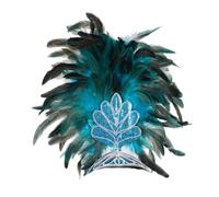 LeeQinersw Copricapo con Piume Fascia Cerchietto Accessorio Piumaggio Voluminoso con Pannello Frontale Decorato E Profilo di Paillettes Adatto a Coreografie, color to 6