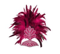 LeeQinersw Copricapo con Piume Fascia Cerchietto Accessorio Piumaggio Voluminoso con Pannello Frontale Decorato E Profilo di Paillettes Adatto a Coreografie, color to 1