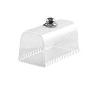 LeeQinersw Coprivassoio per Torta Rettangolare Copertura Tortiera Cupola Campana Dolci Trasparente con Pomello in Plastica Protegge da Polvere E Mantiene, 26.5 14.5 13.6cm, Moderno Minimalista