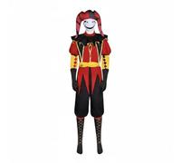 LeeQinersw Costume Clown Abito Travestimento Maschera Poliestere Tessuto Morbido Set Completo con Cappello Stravagante per Recite Teatrali Cosplay Eventi Speciali, Rosso, XL