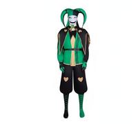 LeeQinersw Costume Clown Abito Travestimento Maschera Poliestere Tessuto Morbido Set Completo con Cappello Stravagante per Recite Teatrali Cosplay Eventi Speciali, Verde, XXL