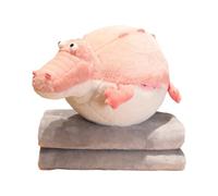 LeeQinersw Cuscino di Peluche a Forma di Coccodrillo con Coperta per Bambini