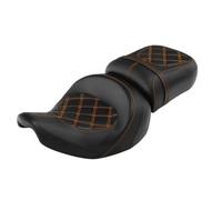 LeeQinersw Cuscino Sella Sella Sedile Due Pezzi Cuscino Cuscino Passeggero con Profilo Rastremato E Pannelli Lisci Imbottiti in Pelle Sintetica, Nero + Arancione