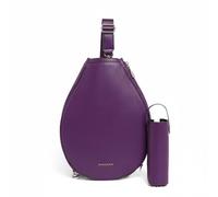 LeeQinersw Custodia Racchette Sport Borsa Racket Porta Racchette Tracolla Pelle PU Impermeabile Scomparto Principale Anti Graffi Porta Borraccia Spallaccio, Viola