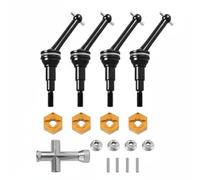 LeeQinersw Cvd Drive Shaft Albero Trasmissione CVD Semiassi Assale RC Giunto Universale Metallo Ferro Trattato Potenza Fluida 65mm Precisione CNC Compatibile, SET, Nero+Oro