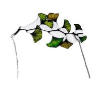 LeeQinersw Decorazione da Parete acchiappasole per Finestra, Giardino, Patio, Auto, Forma di Ginkgo, Acrilico 2D con Catena, Ornamento a Foglia, acchiappasole, 9 Cm