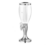 LeeQinersw Dispenser di Bevande Colonna Birra Illuminata Erogatore da Tavolo Caraffa Trasparente Coordinata E Coperchio in Metallo per Servizio Self Service, Argento, Argento, 1.5L