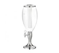LeeQinersw Dispenser di Bevande Colonna Birra Illuminata Erogatore da Tavolo Caraffa Trasparente Coordinata E Coperchio in Metallo per Servizio Self Service, Argento, Argento, 5L