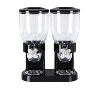 LeeQinersw Dispenser per Alimenti Secchi con Scomparti Trasparenti con Dosaggio Quantitativo Distributore di Cibo Multiuso per Colazione, Nero, 7L