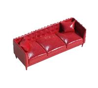 LeeQinersw Divano a Tre posti in 1:64, Modello per casa delle Bambole, Diorama, Accessorio Artistico, Regalo per Le Vacanze, Mobile in Miniatura da, Rosso
