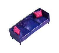 LeeQinersw Divano a Tre posti in 1:64, Modello per casa delle Bambole, Diorama, Accessorio Artistico, Regalo per Le Vacanze, Mobile in Miniatura da, Blu