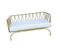 LeeQinersw Divano per Casa delle Bambole Mobili Soggiorno Giocattolo di Finzione Poltrona Elegante Decorazione Scenica con Struttura Stabile Adatto per Regali E, Oro