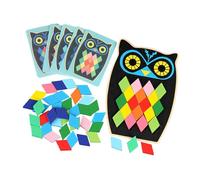 LeeQinersw Divertimento con Blocchi di Legno con Motivi, Gioco di Apprendimento Delle Forme, Gufo, Taglia unica bambino