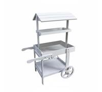 LeeQinersw Espositore in Legno Carrello Vintage Stand Supporto Scaffale Multi Ripiani Pieghevole per Decorazioni Finitura Rustica in Legno Massello per, 85 50 125CM, Bianco