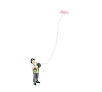 LeeQinersw Figurina Scena All’aperto Miniatura Statuetta Personaggio Accessorio Resina Dipinta a Mano in per Diorama Parco E, Uomo Che Fa Volare Un Aquilone Con Aquilone