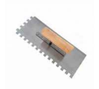 LeeQinersw Frattone Dentato Antiruggine | Preciso, Spatola Dentata con Manico in Legno, Spatola Lisciatrice, per Cantiere Edile, Piastrellisti, Stile B