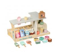 LeeQinersw Gelateria in Legno Durevole | Educativo, Gelateria con Accessori, Atossico, Gioco D'imitazione, per Asilo, Scuola Dell'infanzia