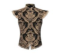 LeeQinersw Gilet Barocco senza Maniche | Gilet con Collo, Elegante, Abbigliamento, per Feste a Tema, Uomini