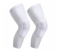 LeeQinersw Ginocchiera Antibasket con Protezione a Griglia a Nido Dape Manicotto a Compressione Fascia Silicone Antiscivolo Materiale Traspirante Evacuazione, White, L
