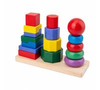 LeeQinersw Giocattolo Child-Centered di Impilamento e Ordinamento Geometrico Colorato Tavola con Blocchi di Forme Geometriche Sicuro Puzzle Blocchi Sagomati,