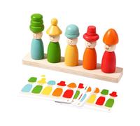 LeeQinersw Gioco di Associazione con Legno Base Solida per Sviluppare Competenze Cognitive E Motorie con Carte da Abbinare Adatto per Educazione Domestica E Uso in Classe, Scambio Cappello 0 31KG