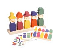 LeeQinersw Gioco di Associazione con Legno Base Solida per Sviluppare Competenze Cognitive E Motorie con Carte da Abbinare Adatto per Educazione Domestica E Uso in bbinamento Volto 0 37KG