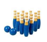 LeeQinersw Gioco di Bowling per Bambini Set Bowling Birilli Palla Legno Educativo Lavorazione Birilli Ben Rifiniti Mira Precisione E Autocontrollo Adatto a Compleanni Attività, Medio
