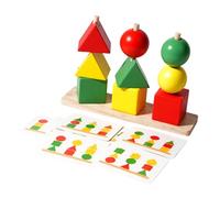 LeeQinersw Gioco di Ordinamento Delle Forme in Legno, Giocattolo di Ordinamento E Accatastamento per Bambini,