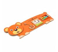 LeeQinersw Gioco Didattico per Bambini Tavola attività Murale Pannello a Parete in Legno Gioco Primi Apprendimenti con Colori Forme E Percorsi Stile Animali, Orsetto