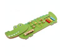 LeeQinersw Gioco Didattico per Bambini Tavola attività Murale Pannello a Parete in Legno Gioco Primi Apprendimenti con Colori Forme E Percorsi Stile Animali, Coccodrillo