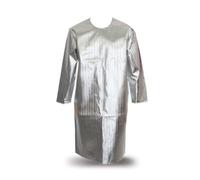 LeeQinersw Grembiule Termoresistente Anticalore Ignifugo con Maniche in Tessuto Aluminizzato con Isolamento Termico Pannello, Array, Argento, 110cm