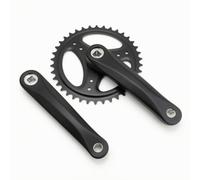 LeeQinersw Guarnitura a Perno a Profilo Qurato Monocorona Guarnitura con Corona Singola Anticorrosione Pedivelle con Corona per Bici da Città