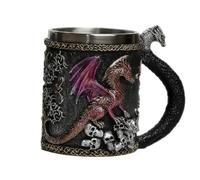 LeeQinersw in Resina con Teschio Singolare | Fantasy, a Forma di Teschio, Accattivante, Recipiente, per Scrivania, Collezionisti, Rosso