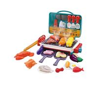 LeeQinersw Kids Set Giocattolo Barbecue Accessori Cibo Cambia Colore Funzione Vapore Luci Realistici Gioco Simulato Adatto a, Blu, Taglia unica bambino