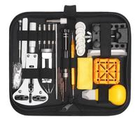 LeeQinersw Kit Attrezzi per Riparazione Orologi con Custodia Rigida Cerniera Apri Cassa Cacciaviti Pinzette E Rimozione Perno Molla Adatto per Regolazione Cinturino E Sostituzione Componenti
