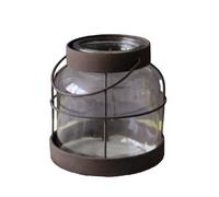 LeeQinersw Lanterna con Inserto in | Stile Country Americano, Lanterna candela con Manico, da Tavolo, per Giardino, Matrimonio, Appassionati di Home Decor