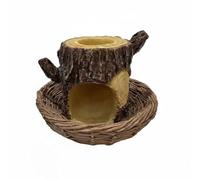 LeeQinersw Mangiatoia per Uccelli Mangiatoia Casetta Nido Rifugio Distributore in Resina Robusta con Texture Rustico Accesso Frontale per Pulizia E Ricarica, Stile B